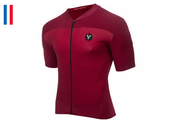Maillot Manches Courtes LeBram Portillon Bordeaux Coupe Ajustée