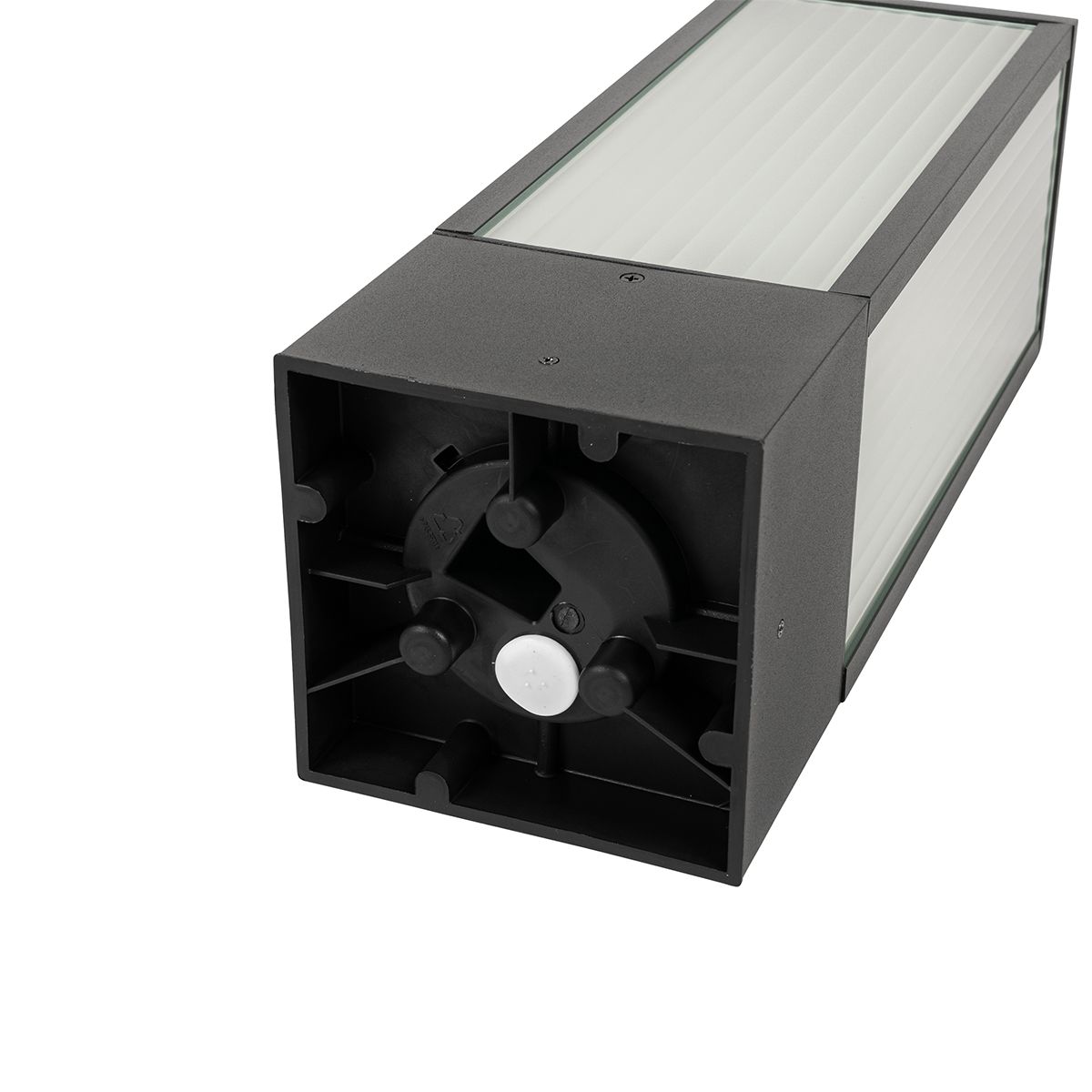 Staande buitenlamp zwart met ribbel glas 40 cm IP44 - Charlois