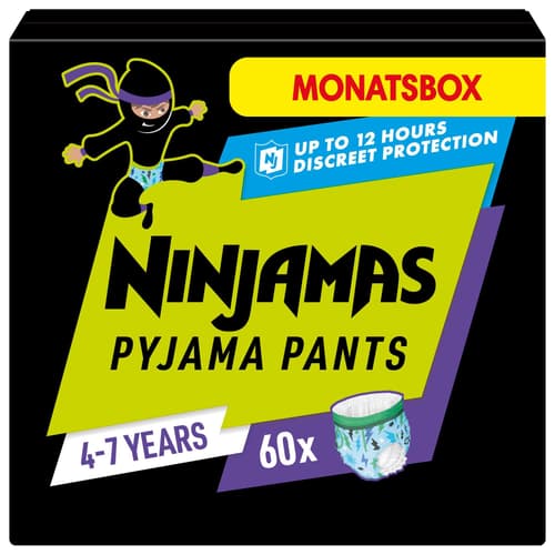 Ninjamas Absorbierende Nachthöschen Für Jungs, 60 Pyjamahöschen, 4-7 Jahre