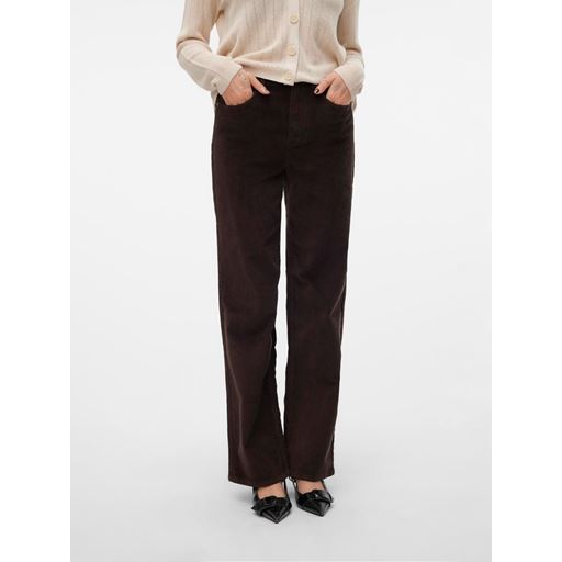 Vero Moda Tessa Højtaljede Corduroy Bukser, Chocolate Torte, W30/L32