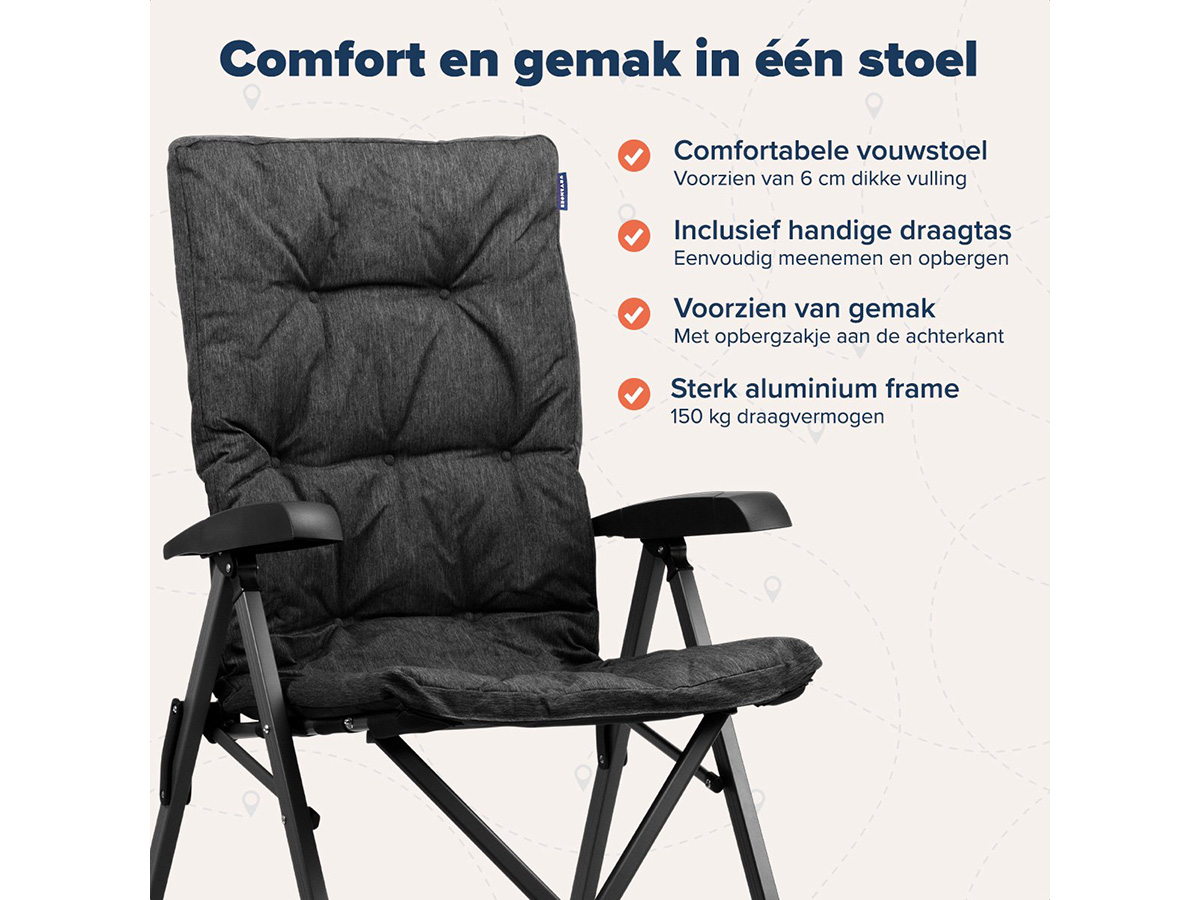 TRVLMORE set van 2 vouwstoelen met draagtas - Black