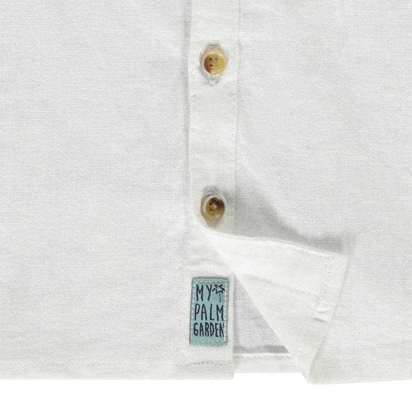 Chemise manches courtes à col mao pour bébé garçon - Blanc
