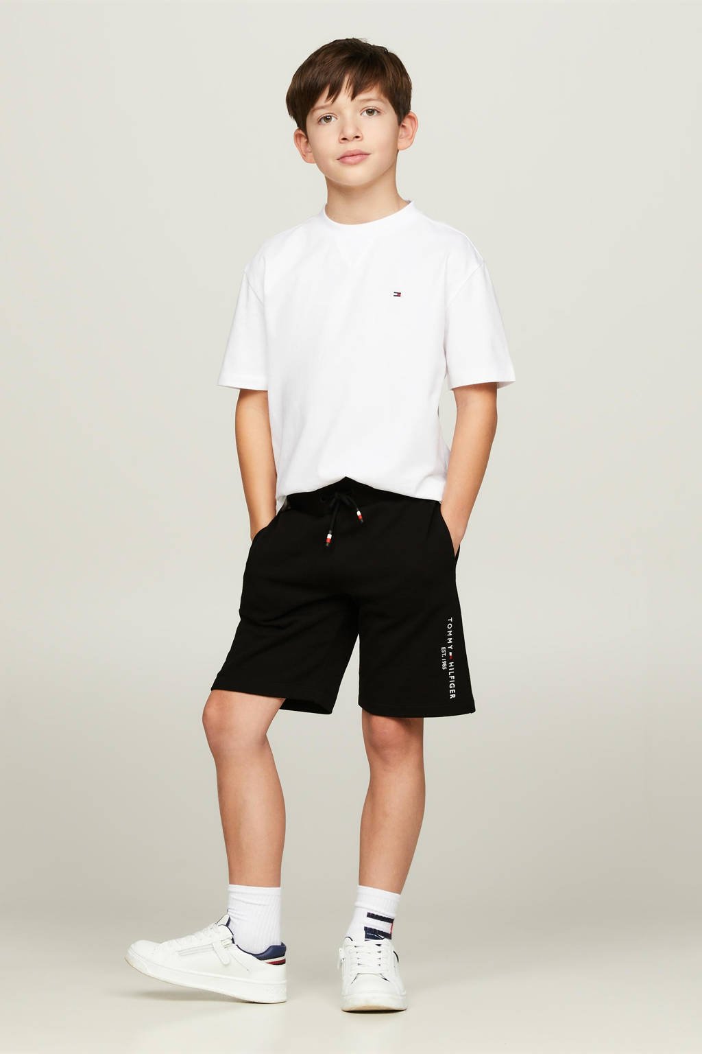 Tommy Hilfiger regular fit sweatshort zwart