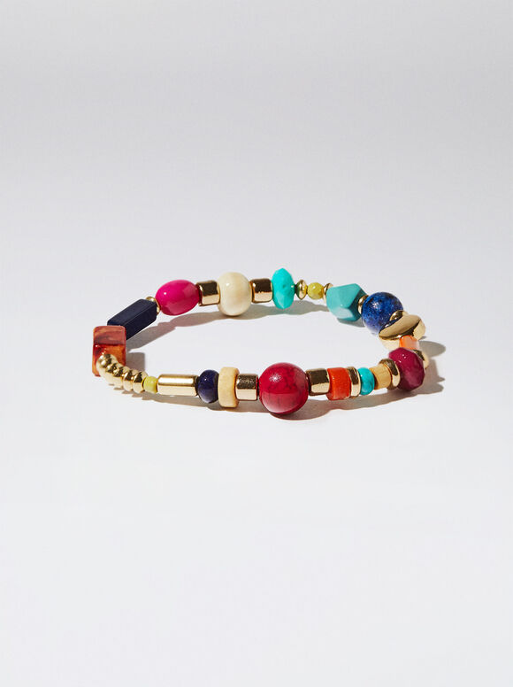 Pulseira elástica com resina - Multicolorida
