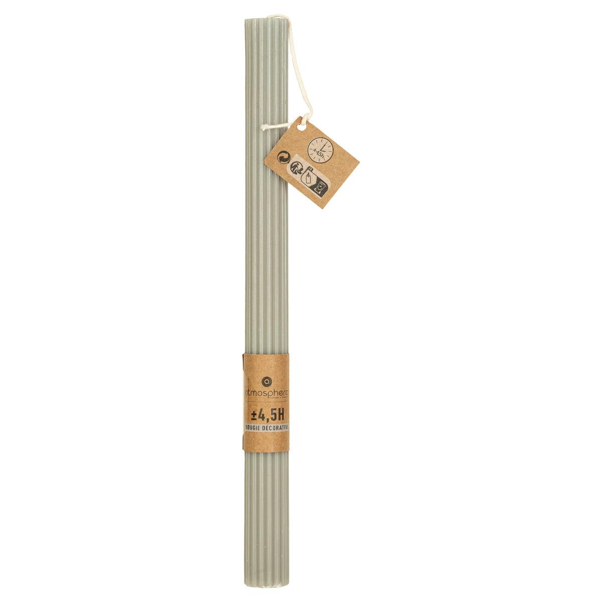 BOUGIE BATON DEMI GRIS CLAIR H.26CM
