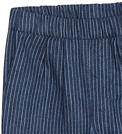 Fl?ss Bukser - Willy - Indigo Stripe