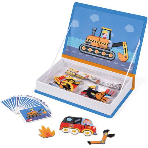 Janod magneetboek voertuigen - 50 st