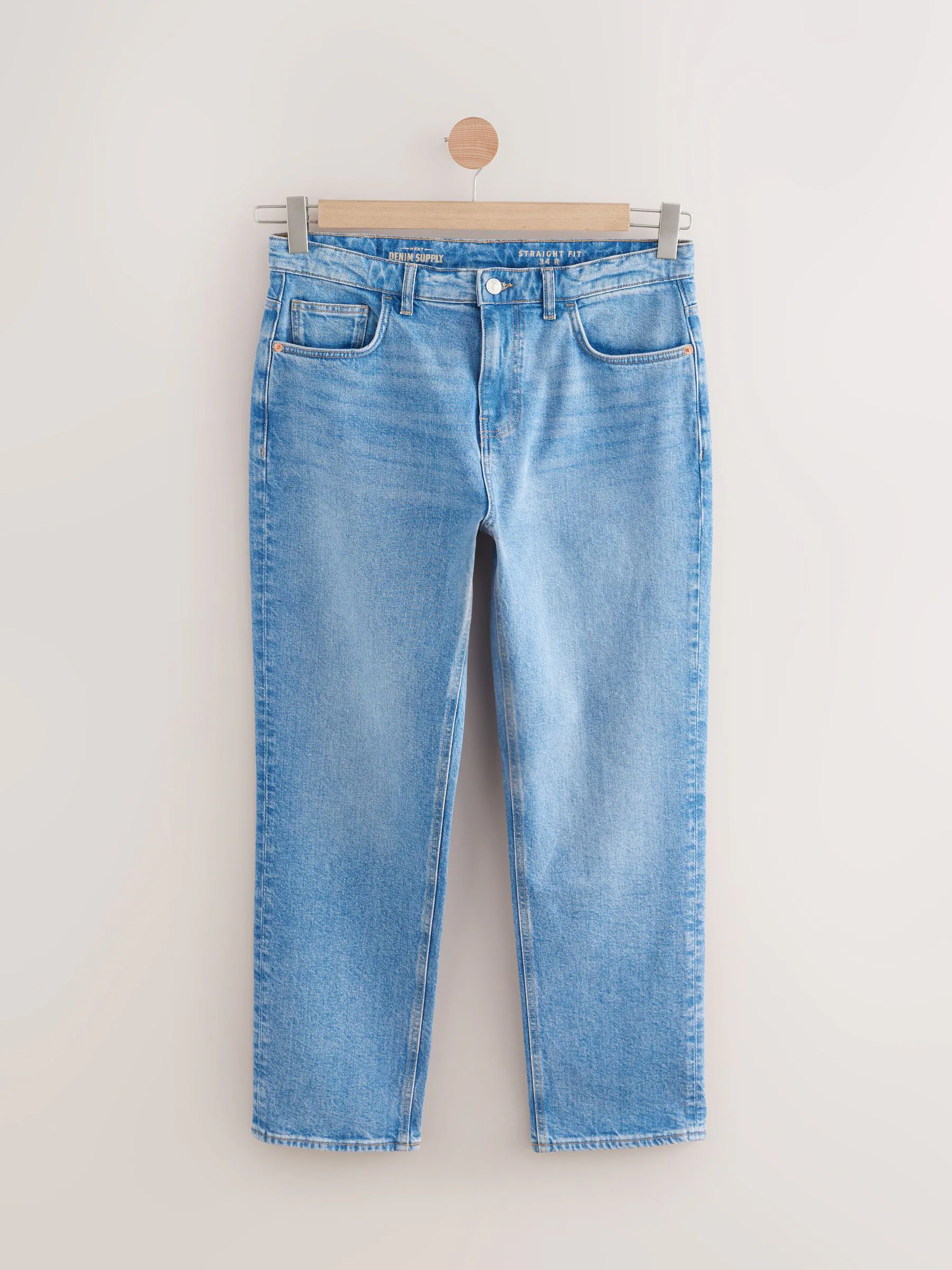 Lichtblauw - Straight fit - Vintage wash denim jeans