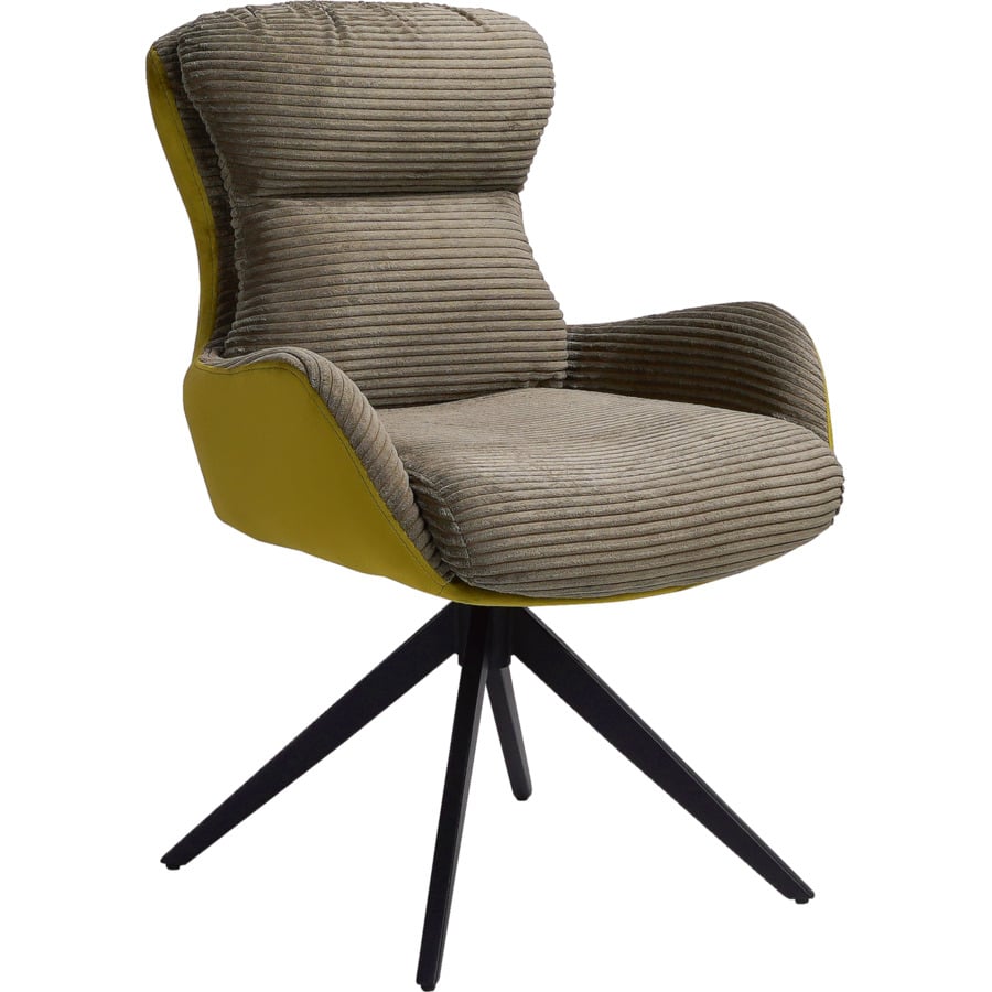 Polsterstuhl Bivio Cordstoff/Samtvelours grau