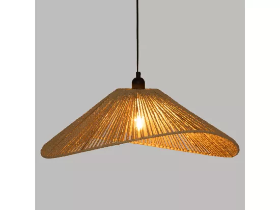Luminaire Suspension en métal et corde Beige 58 cm