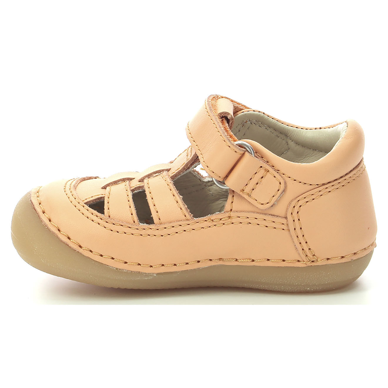 Kickers Salomés en Cuir Sushy orange clair