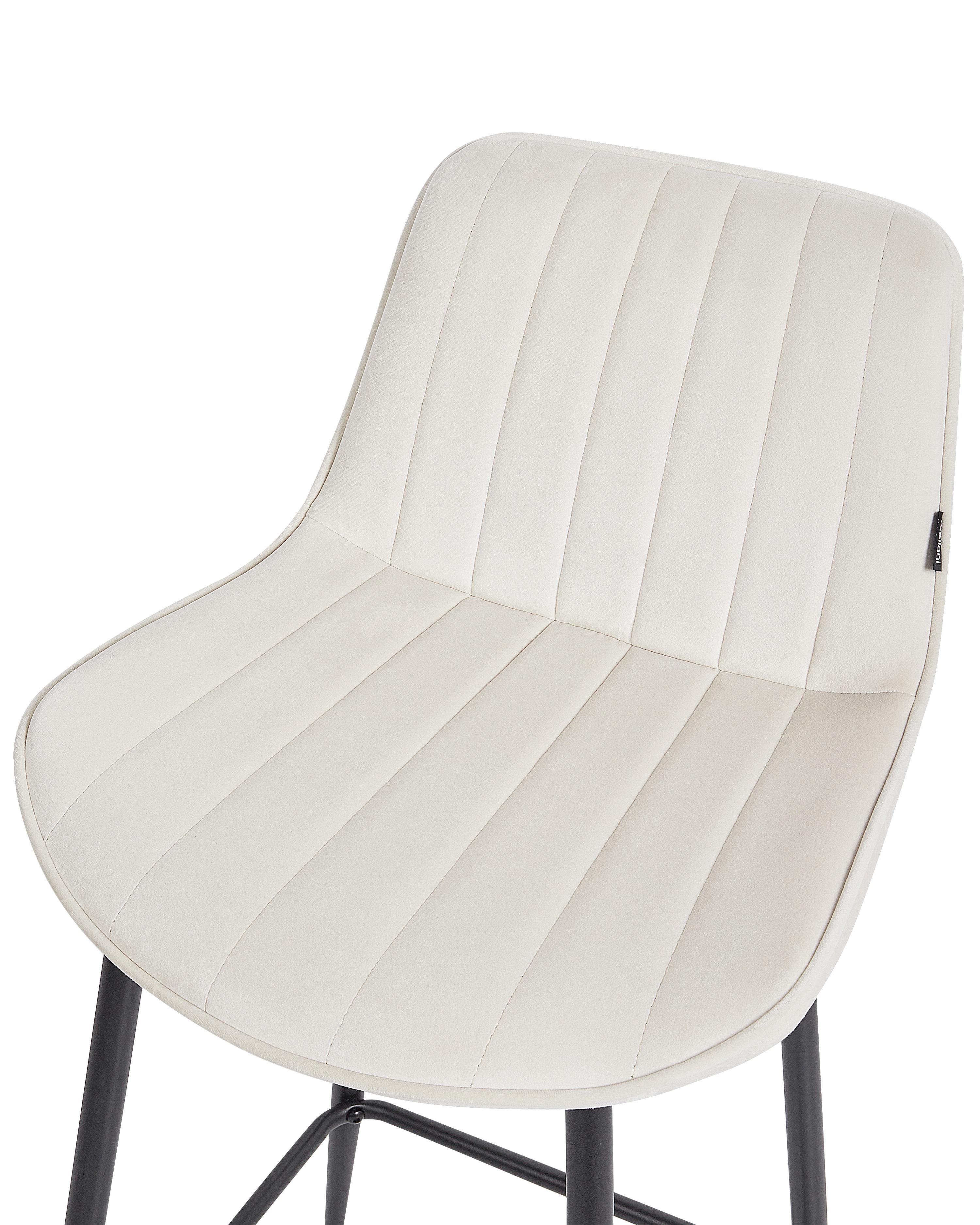 Set van 2 barstoelen DUBROVNIK Fluweel Lichtbeige