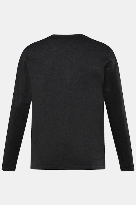 Men+ Henley, Basic, Langarm, Rundhals, bis 8 XL