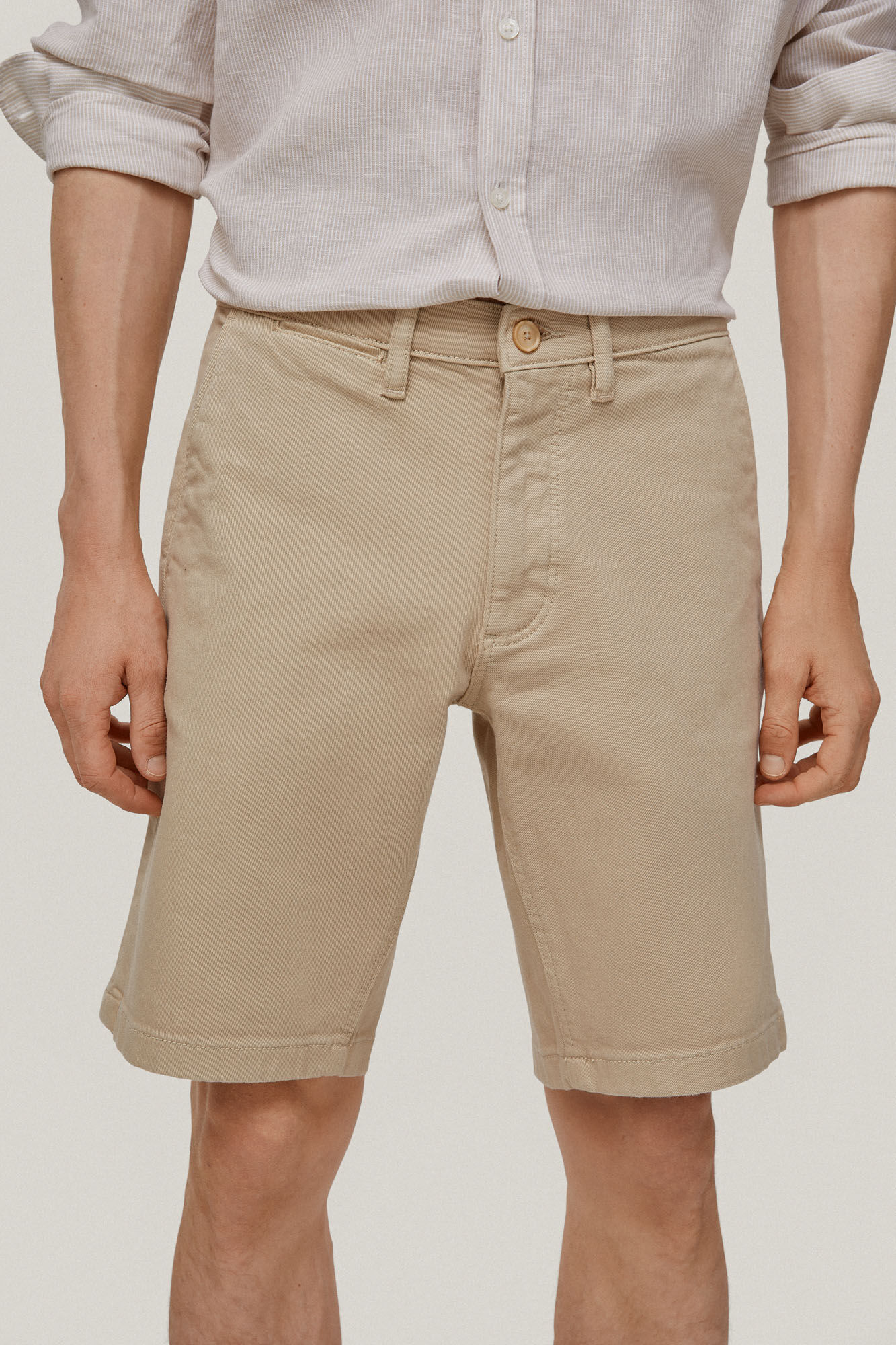 Bermuda jeans bege