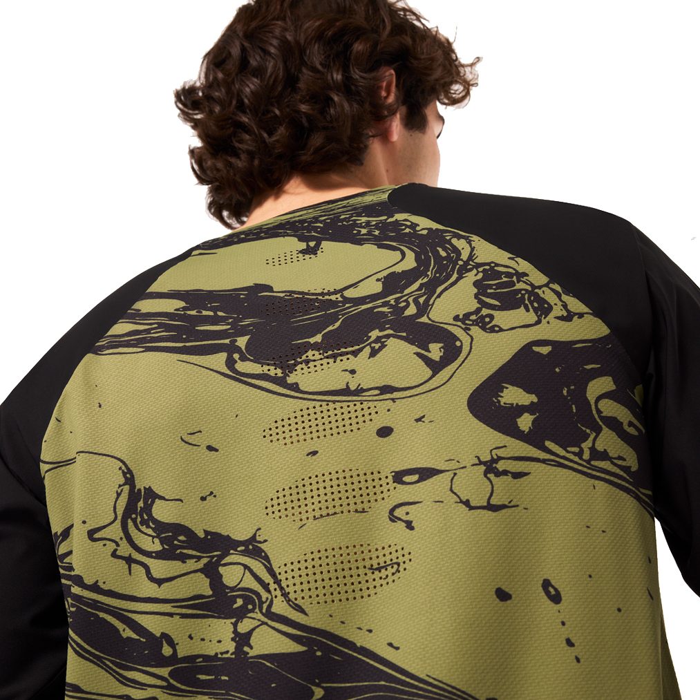 Oakley Seeker Airline Longsleeve Radtrikot Herren duality swirl green
