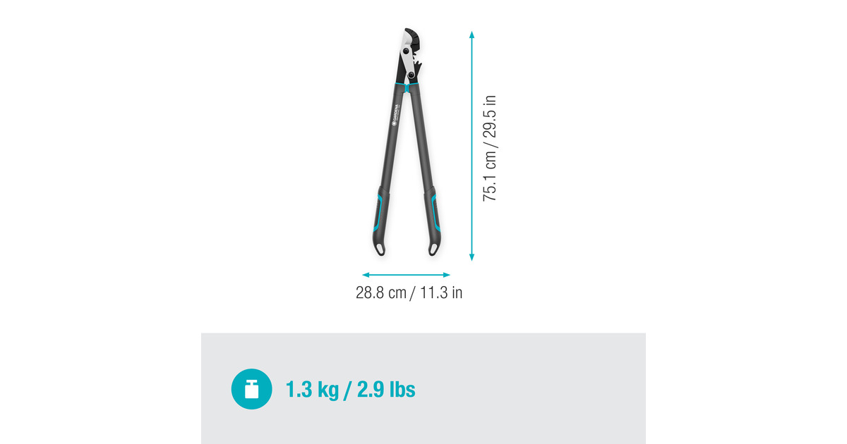 GARDENAAambeeldtakkenschaar EnergyCut Pro L, met aambeeldsnede  (Grijs/turquoise, 75cm, voor droog hout)