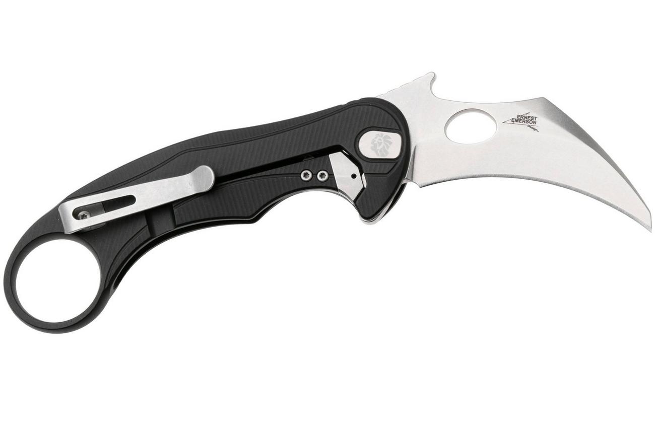 LionSteel L.E.One Mid LE2-BS, Stonewashed M390, Black Aluminum, karambit zakmes