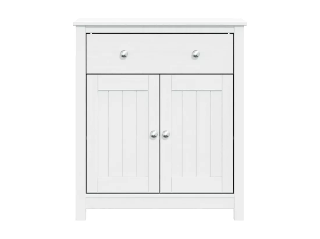 Armoire de salle de bain BERG blanc 69,5x34x80 pin massif