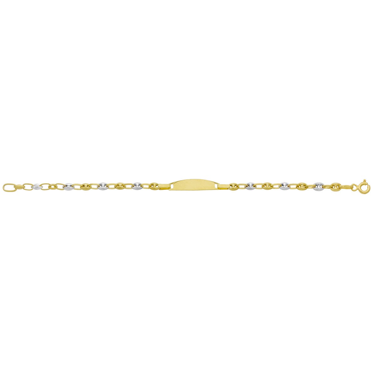 Identité bébé or bicolore 9 carats