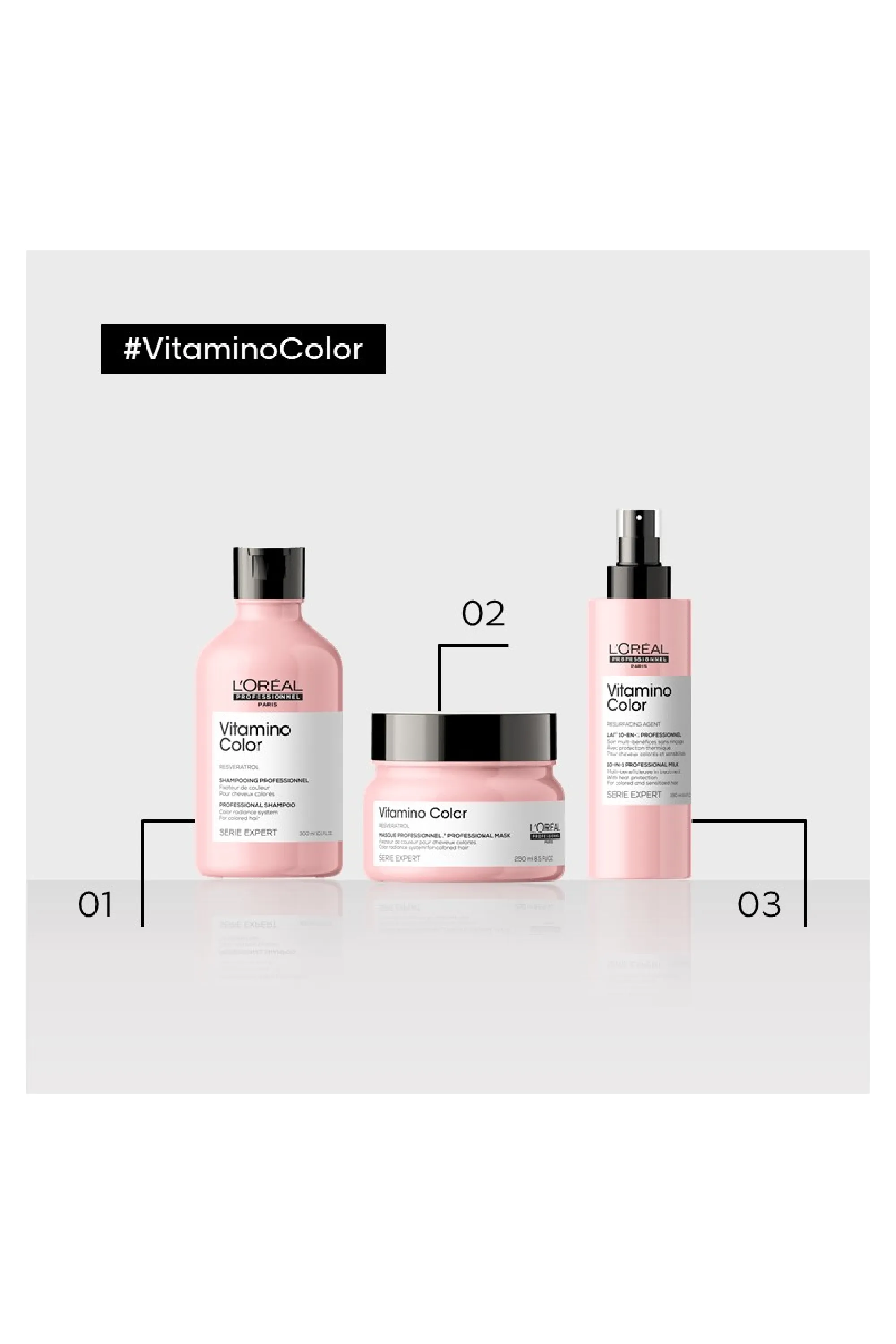 L'Oréal Professionnel Lait sans rinçage 10-en-1 pour cheveux colorés Vitamino Color-190.0 ml