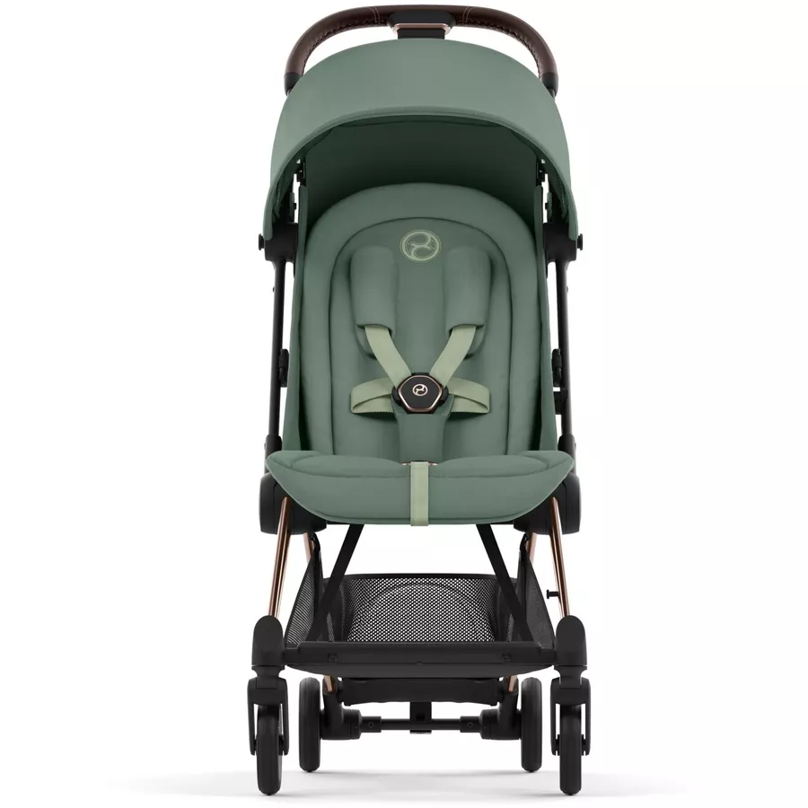cybex PLATINUM Buggy Coya Rosegold Leaf Green inklusive Babyschale Cloud T I-Size Sepia Black und Adapter