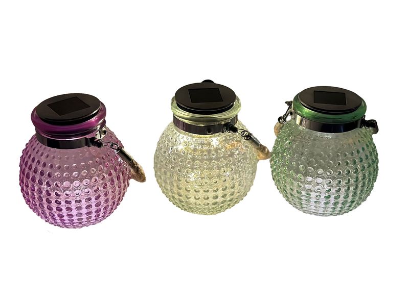 Dameco Windlicht Solar Glas 3er Set LED Windlichter