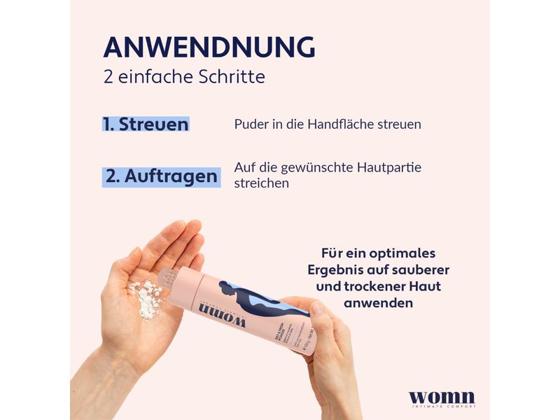 Womn Körperpuder Dry and Fresh 100 g Puder sorgt für Schutz vor Nässe, Schweissgeruch und Wundscheuern