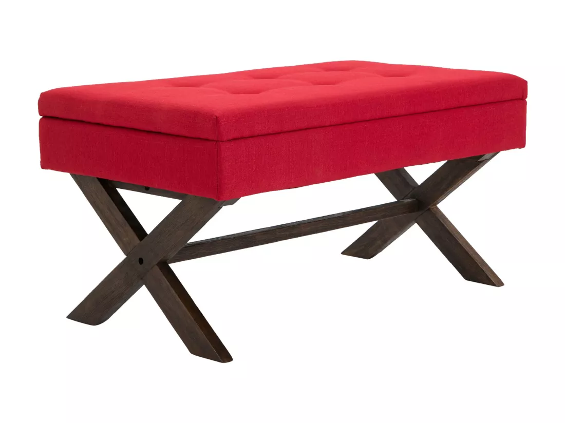 Banquette - Tissu & Bois - Rouge - Namaro
