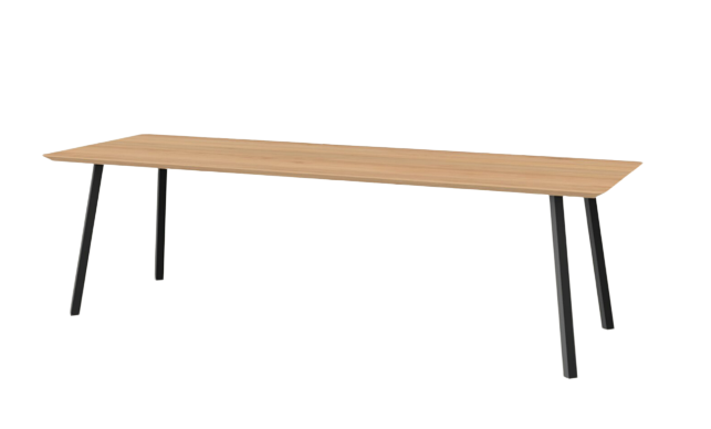 Studio HENK tafel New Classic Rechthoekig, zwart frame - Smart Collectie 200 x 90 cm | Eikenhout | Verjongde rand | Frame Zwart