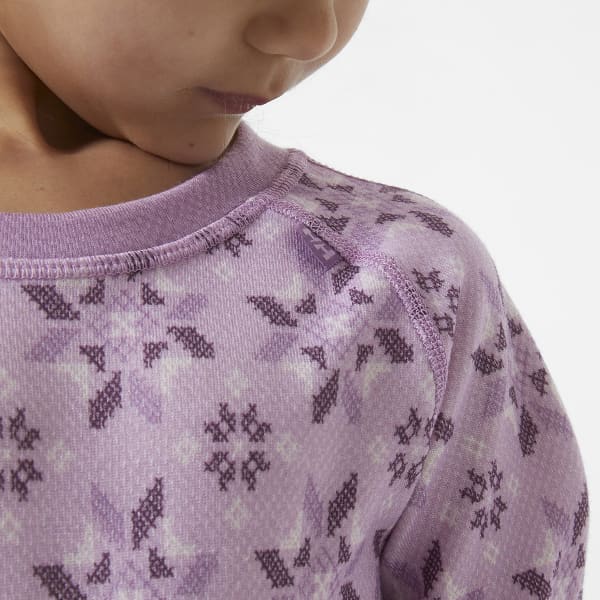 Ensemble thermique HELLY HANSEN K HH GRAPHIC LIFA MERINO SET WISTERIA PURPLE