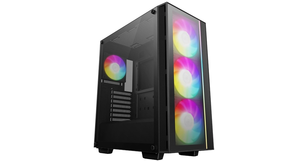 DeepCoolMATREXX 55 V4 C midi tower behuizing  (Zwart | 1x USB-A | 1x USB-C | RGB | Window)