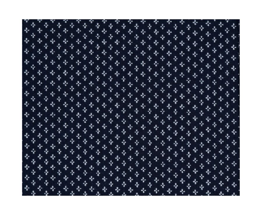 Chemise coton imprimée navy motif beige - Poche poitrine - ALBÉRIC