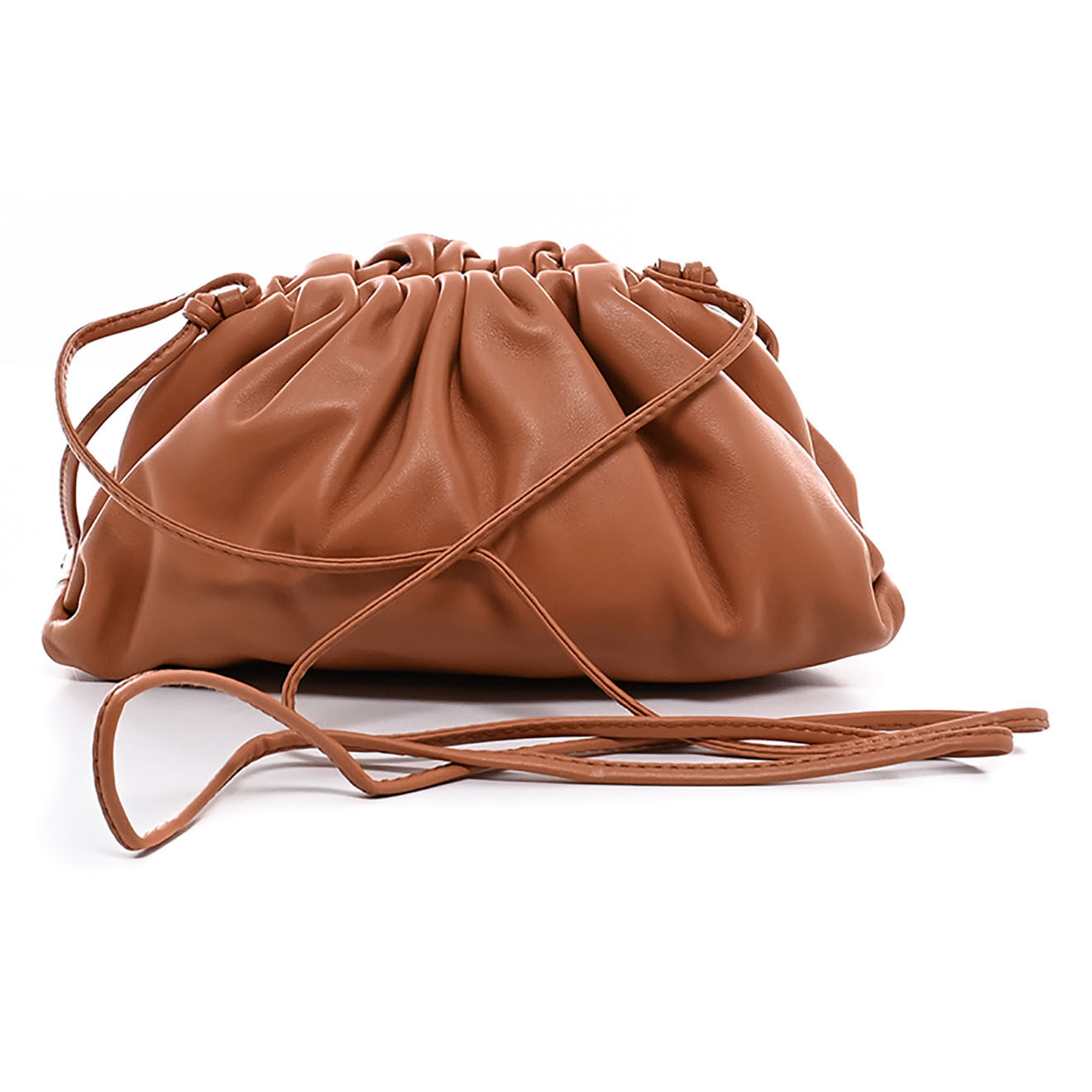 Bottega Veneta Sac bandoulière Mini Pouch en Cuir camel - Neuf sans étiquette - L.20 cm