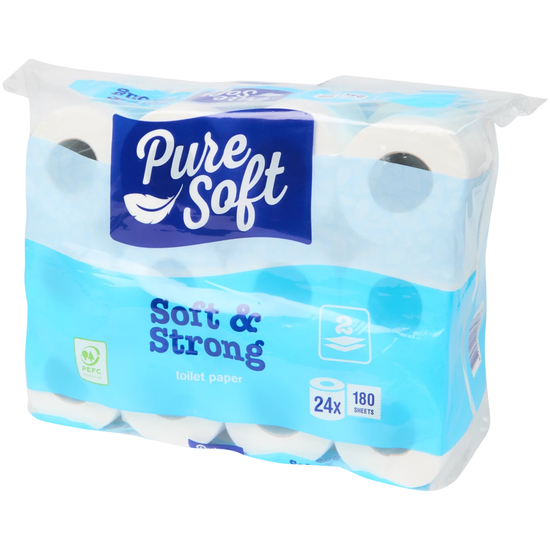 Pure Soft toiletpapier Soft & Strong 24 rollen | 180 vel | 2-laags