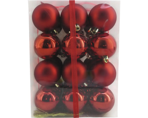 Lafiora kerstboomballen, verpakking van 36, Ø 6 cm, rood