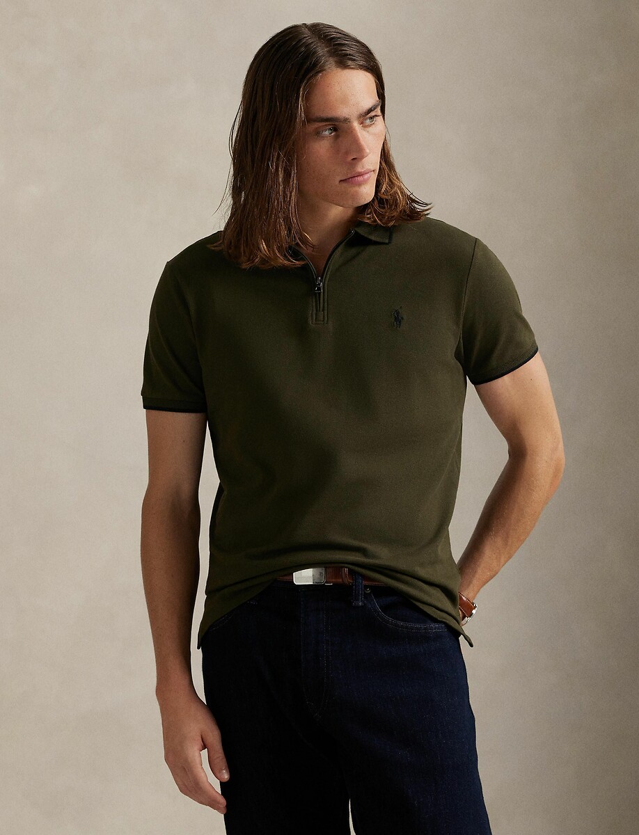 POLO RALPH LAUREN<br>Camisa polo de manga curta em malha elástica