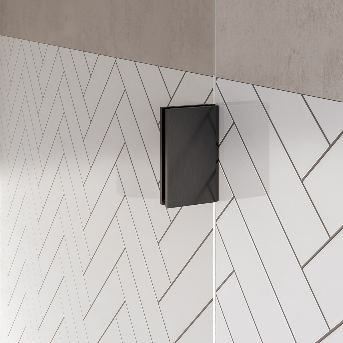 Brauer Void Carving profielloze nisdeur 190cm met draaideur 70cm aan muur gunmetal geborsteld PVD
