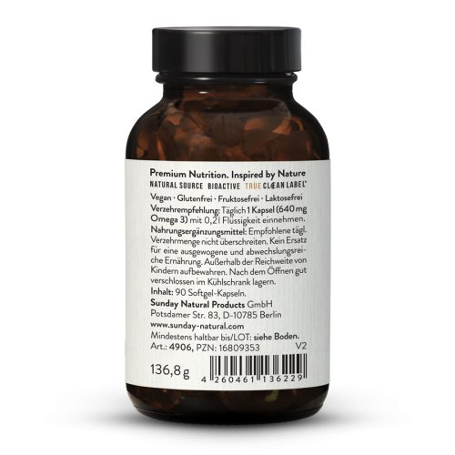 Sunday Natural Products  Omega 3 Complete EPA + DHA Hochdosiert vegan