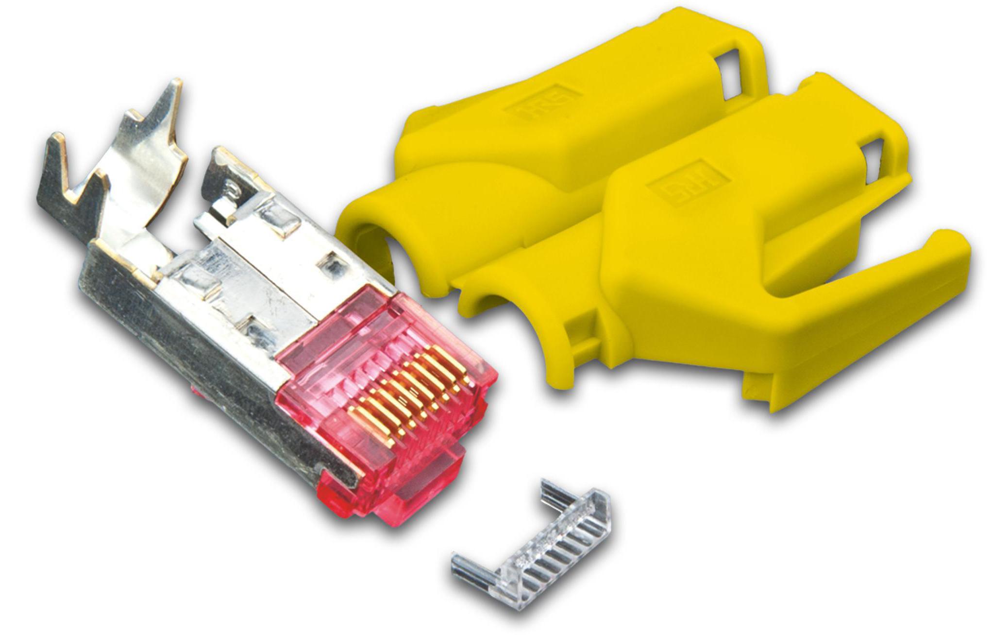 Stecker RJ45 Hirose TM21 50 Stück, Gelb<br>50x CAT6-Stecker, Gelb