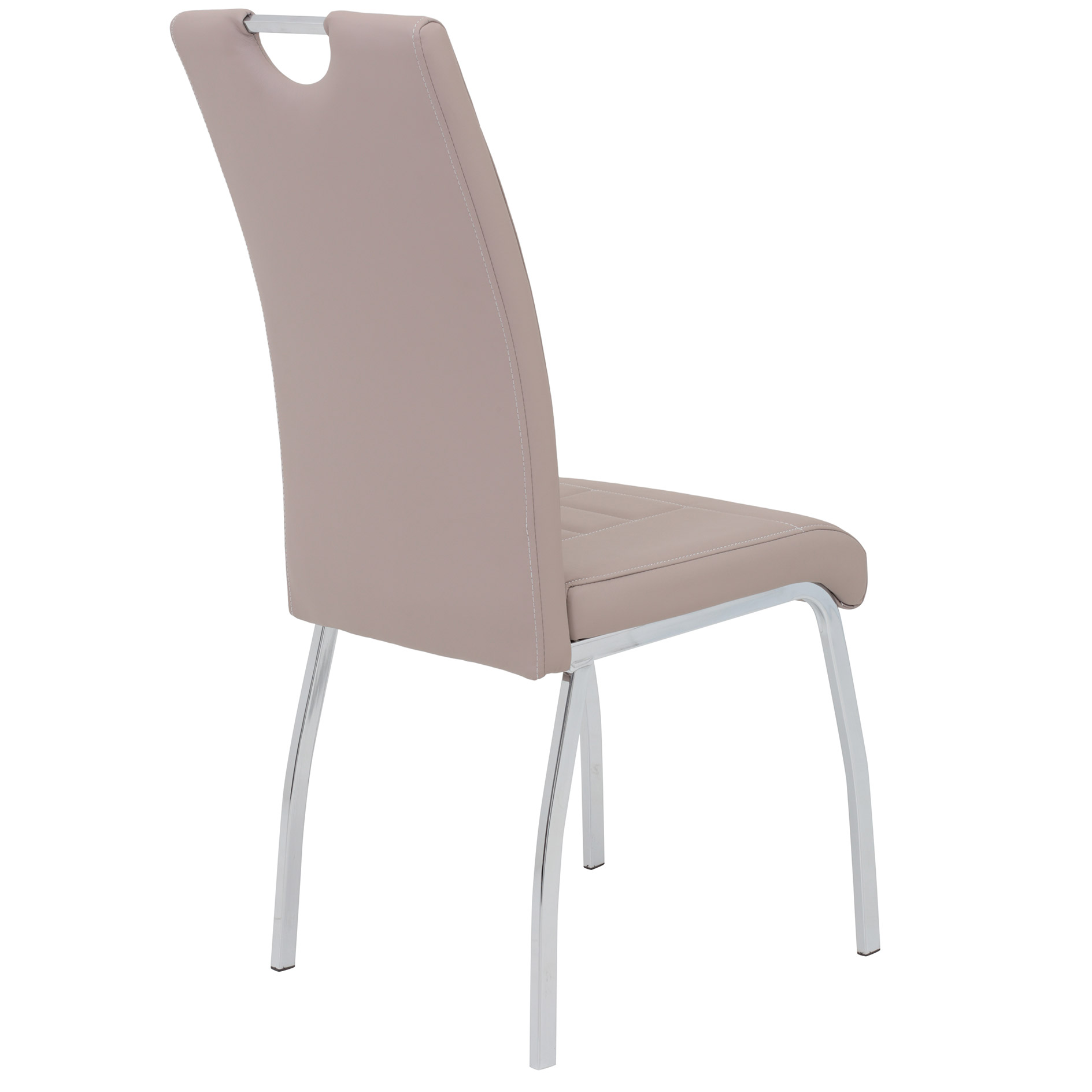 4er-Set Polsterstühle - cappuccino-chromfarben - Kunstleder