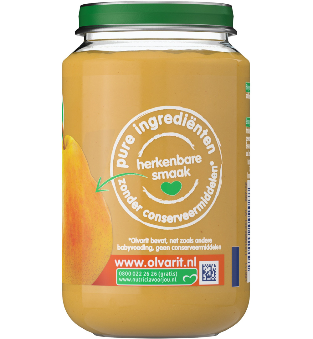 Olvarit Peer appel abrikoos 6M55 (200 gr)