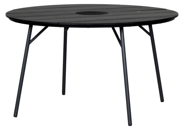 Havebord Montana sort Ø130 cm - Sunlife