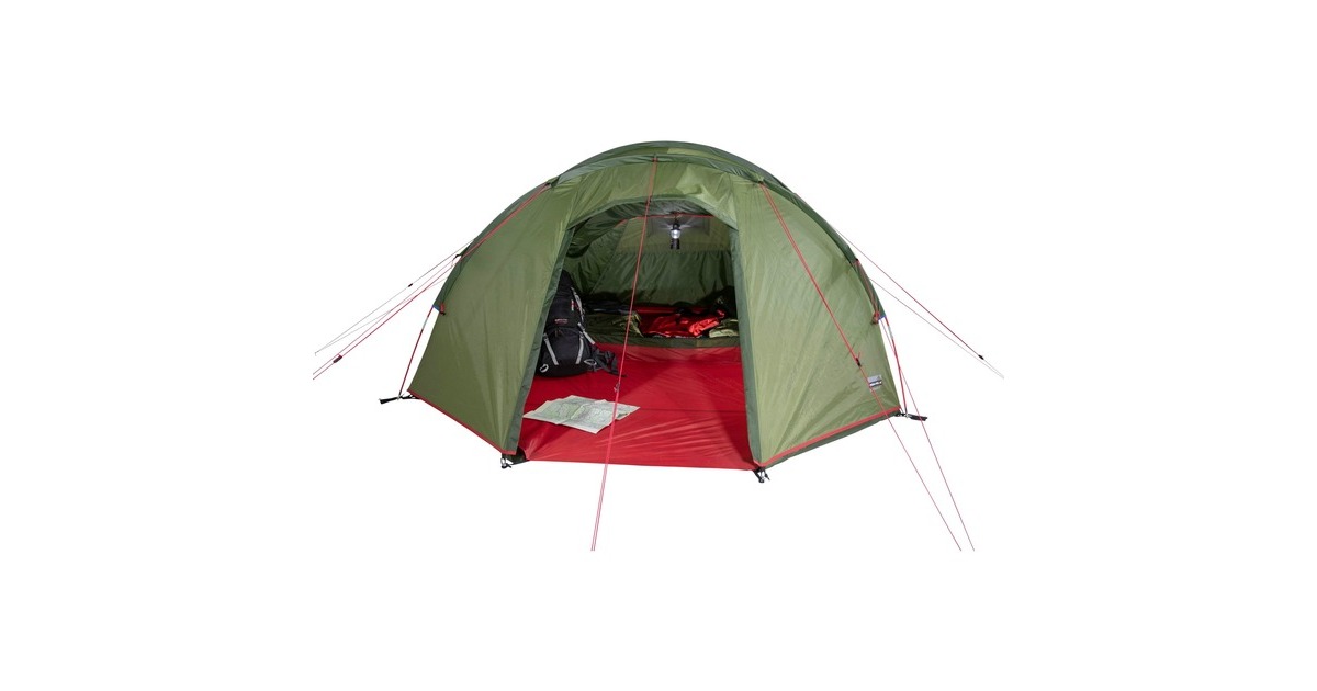 High PeakGoshawk 4 tent  (Groen/rood)