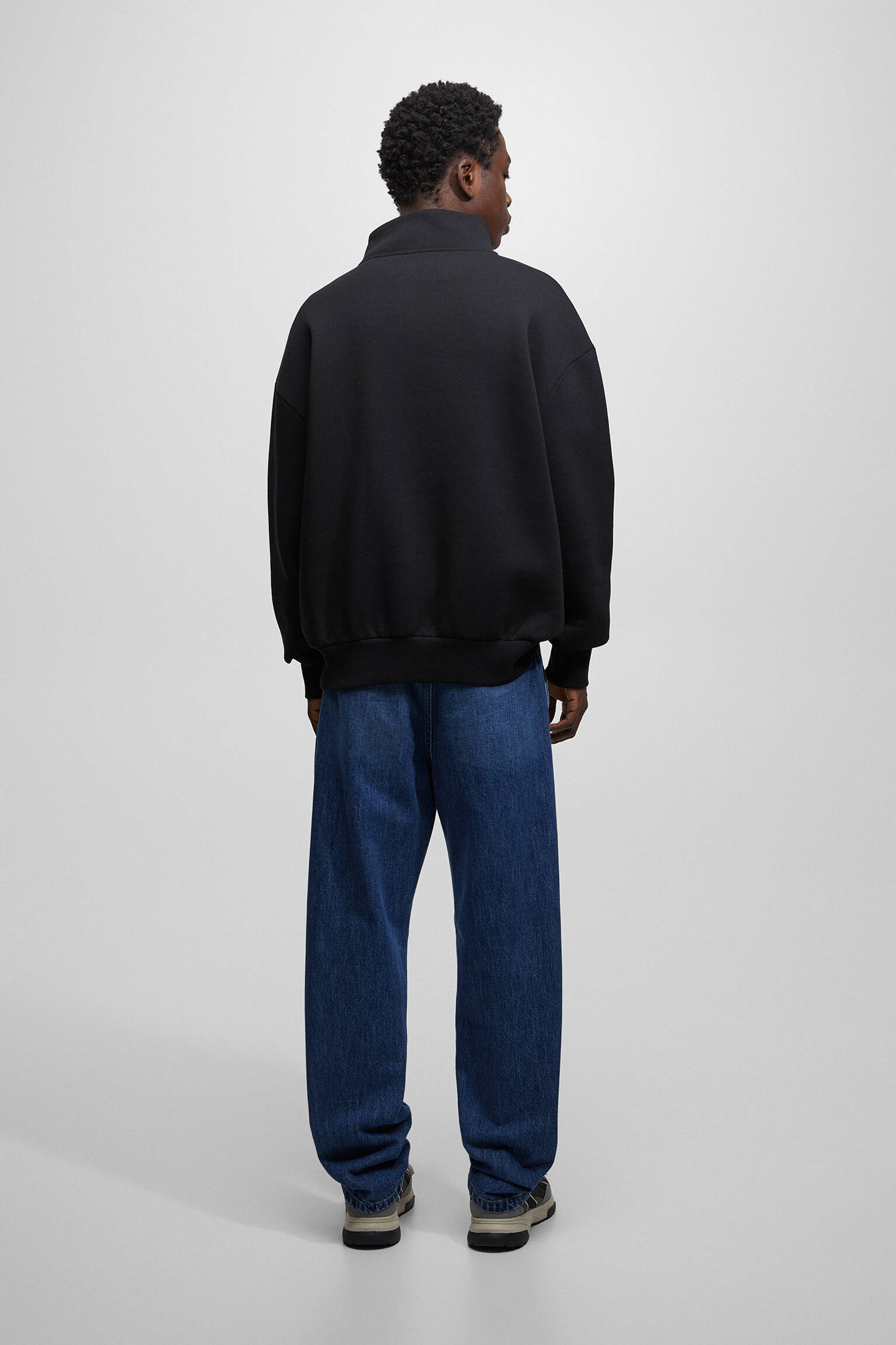 CALÇA JEANS DE PERNA LARGA - AZUL ESCURO