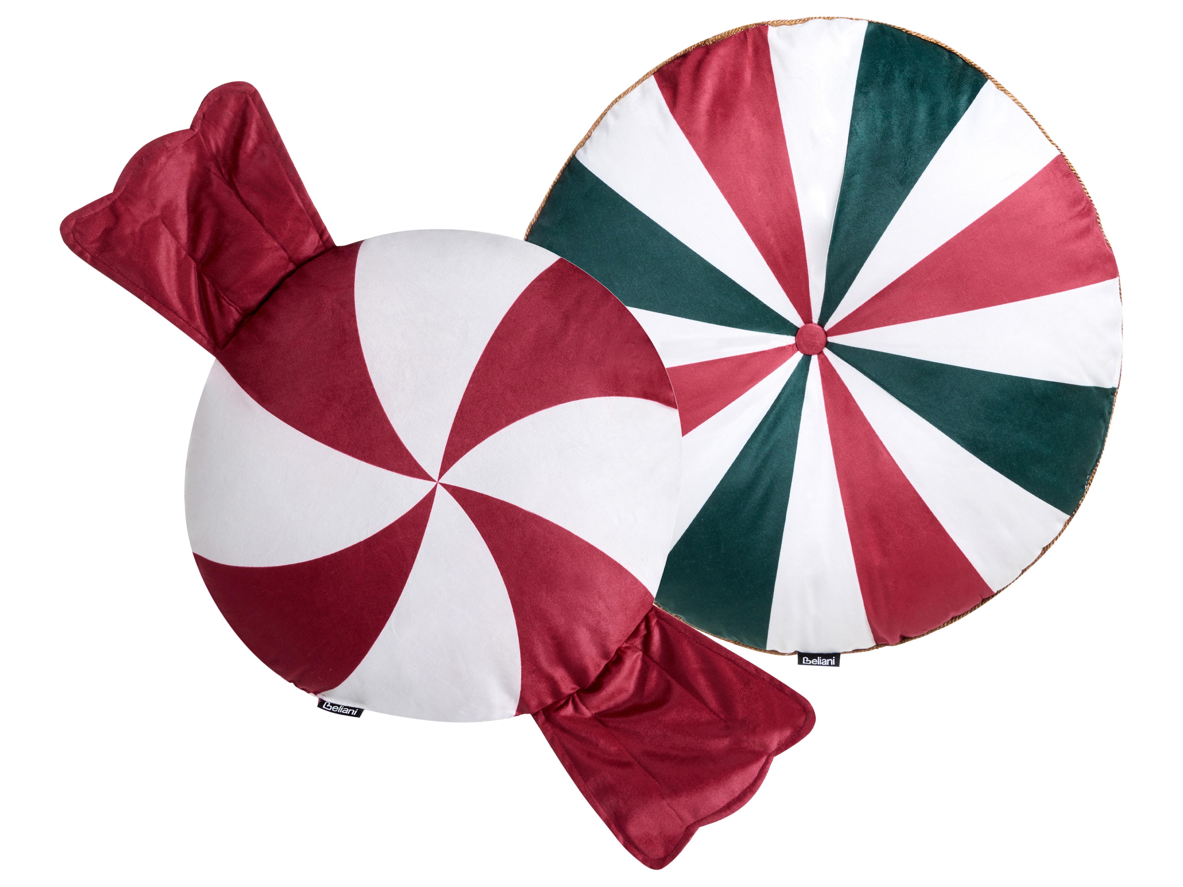 Set van 2 sierkussens TWIRL TREATS Fluweel 55 x 55 cm 40 x 40 cm Meerkleurig kerstmotief