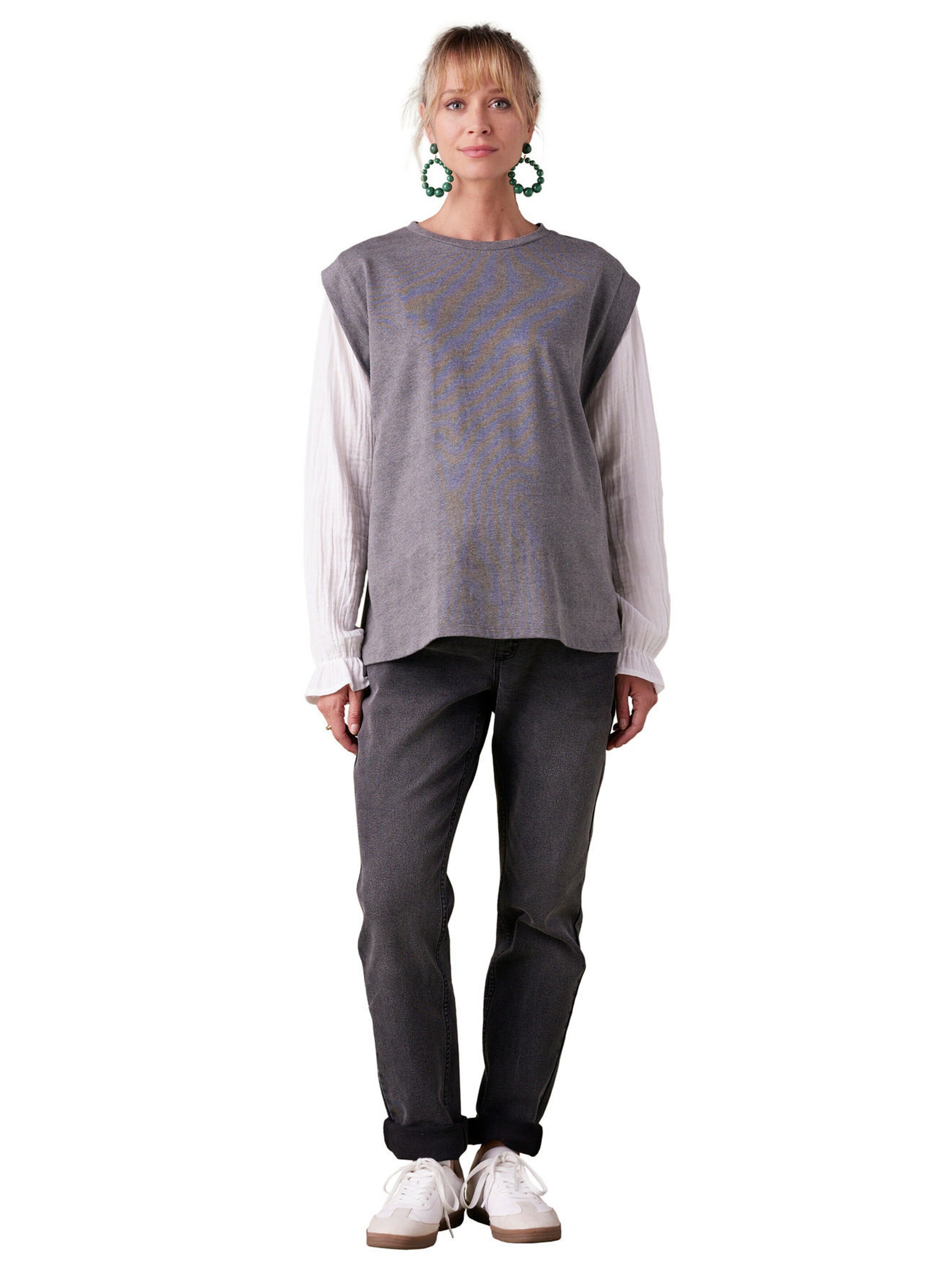 Envie de Fraise Bio-Kollektion: Umstands-Shirt , Materialmix mausgrau
