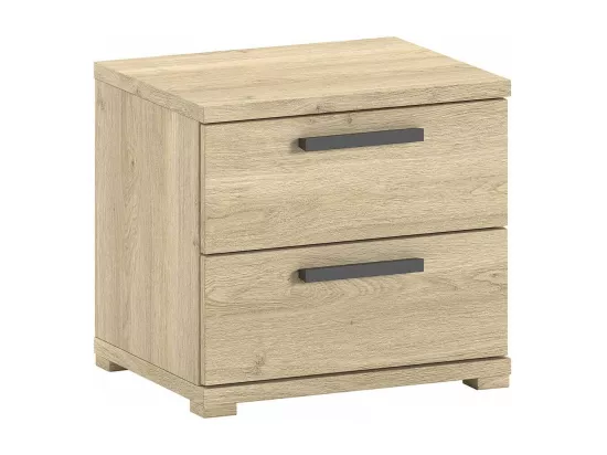 MARCO - Chambre Enfant Complète Lit 90x200cm Chevet Armoire 2P et Commode Aspect Chêne