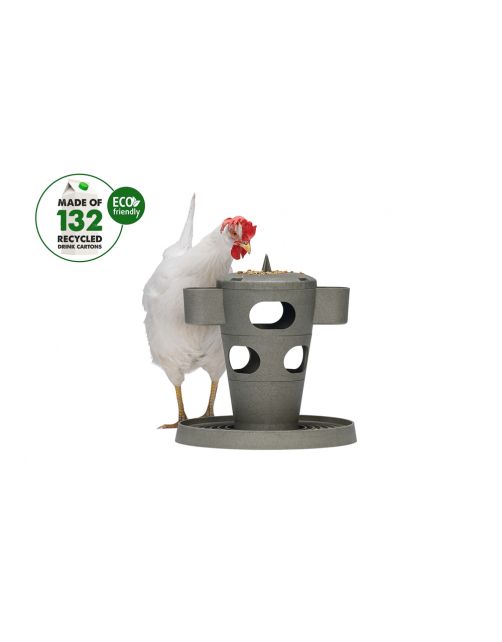 Beeztees Snacktoren - Kippenspeeltje - 30x30x32.5 cm Grijs Groen