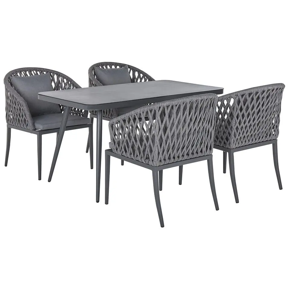 LIPARI - Tuinset voor 4 - Grijs - Aluminium
