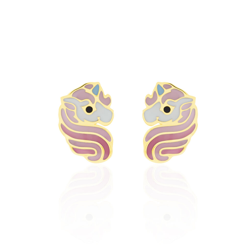 Boucles D'oreilles Puces Pivoina Or Jaune Oxyde De Zirconium